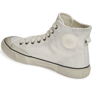 RARE Allsaints Genuine LEATHER Suede Chalk White High Top Sneakers Dumont US M 9